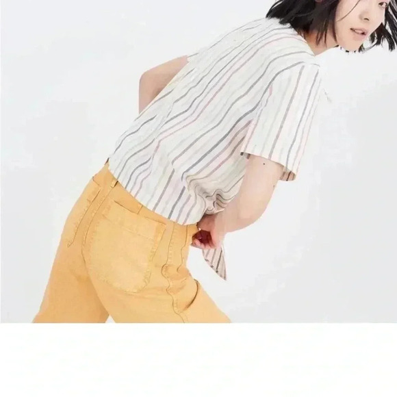 Nwot Madewell striped tie front, button up back - Picture 4 of 10